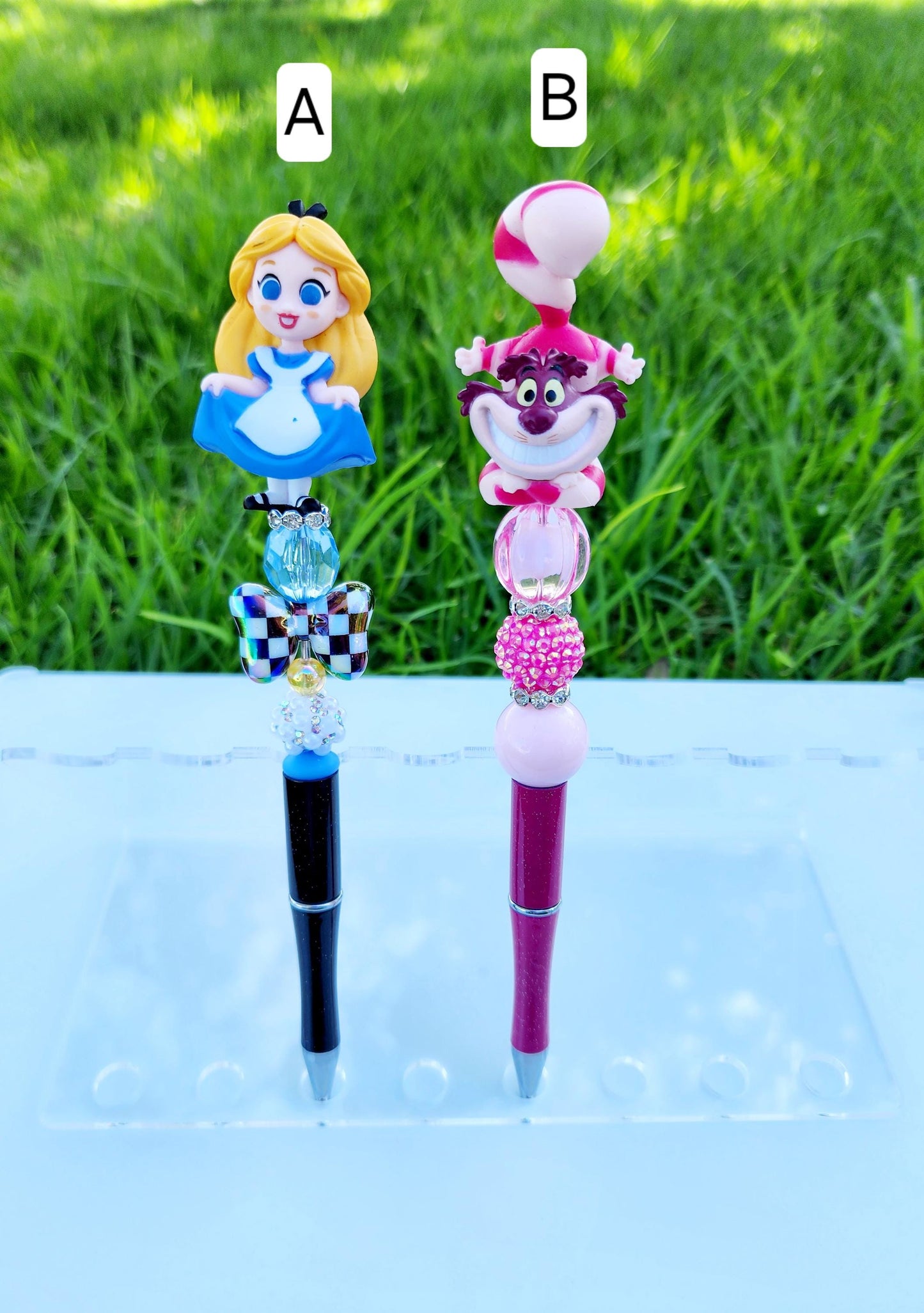 Doorable Pens, Character Pens, Beaded Pens, Gifts, Alice in Wonderland, Cat