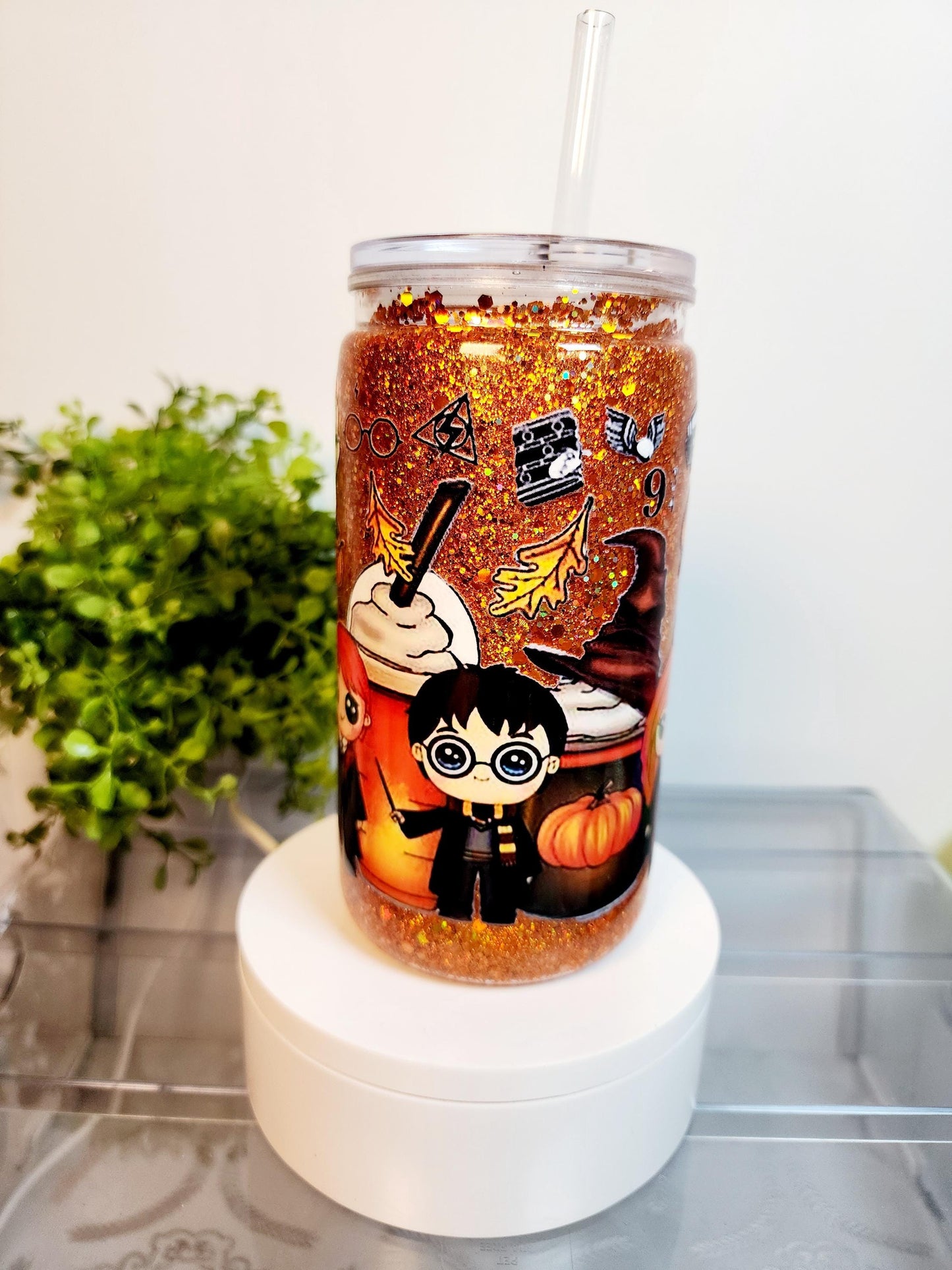 Harry Potter Acrylic Cup/Tumbler/Can, (16 oz.) Comes with lid and straw