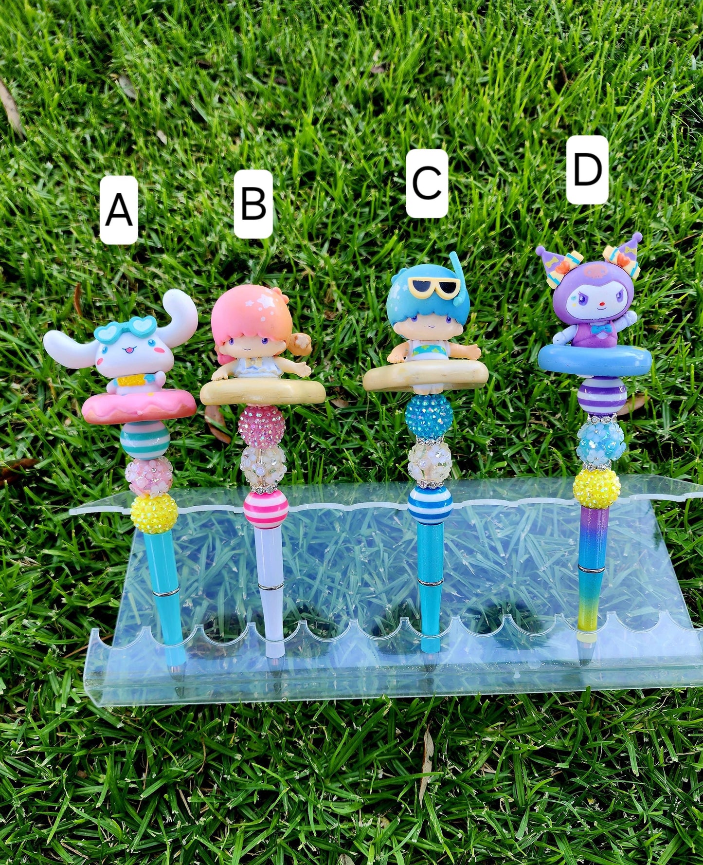 Doorable Pens, Character Pens, Beaded Pens, Gifts, (Kitty, Twins, Cinnamoroll, Kuromi)