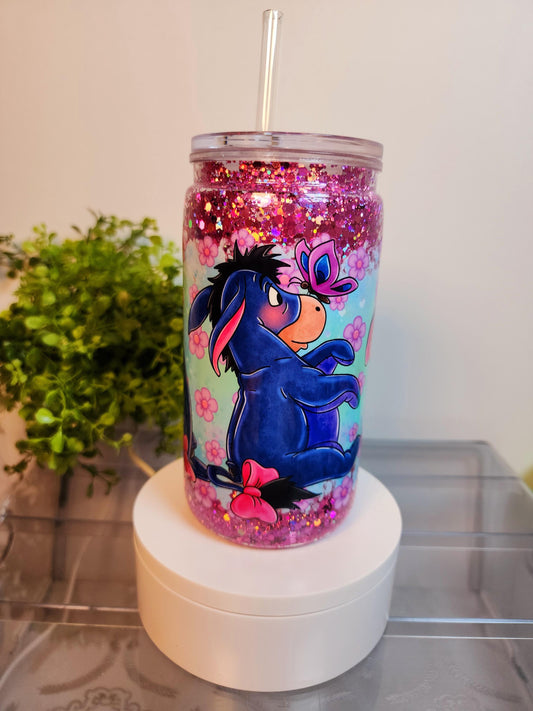 Eeyore Pooh Acrylic Cup/Tumbler/Can, (16 oz.) Comes with lid and straw