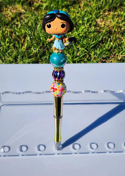 Doorable Pens, Character Pens, Beaded Pens, Gifts, Princess, jasmine aladdin