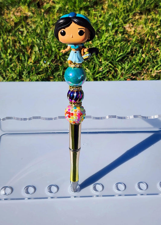 Doorable Pens, Character Pens, Beaded Pens, Gifts, Princess, jasmine aladdin