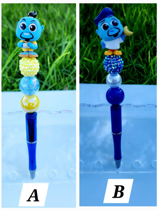 Doorable Pens, Character Pens, Beaded Pens, Gifts, Aladdin, Jasmine, Genie