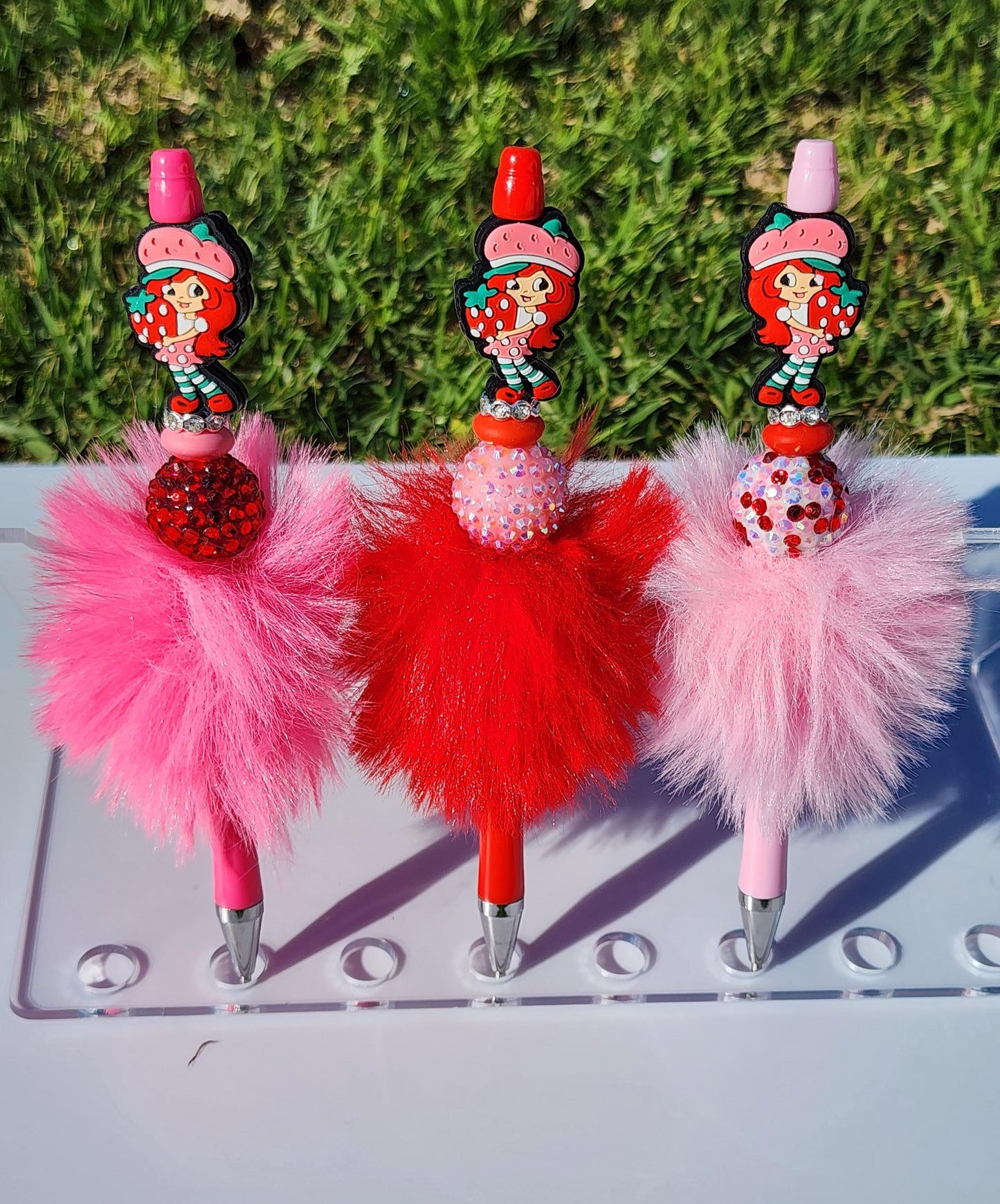 Focal beaded pens, Doorable Pens, Character Pens, Beaded Pens, Gifts, Disney, Strawberry Shortcake