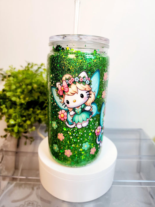 Kitty Acrylic Cup/Tumbler/Can, (16 oz.) Comes with lid and straw
