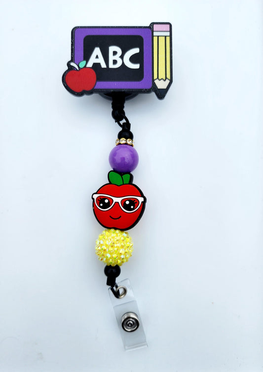Teacher Character Beaded Badge Reel, Retractable ID, Medical Healthcare Nurse Badge teacher clip pin holder, Gifts