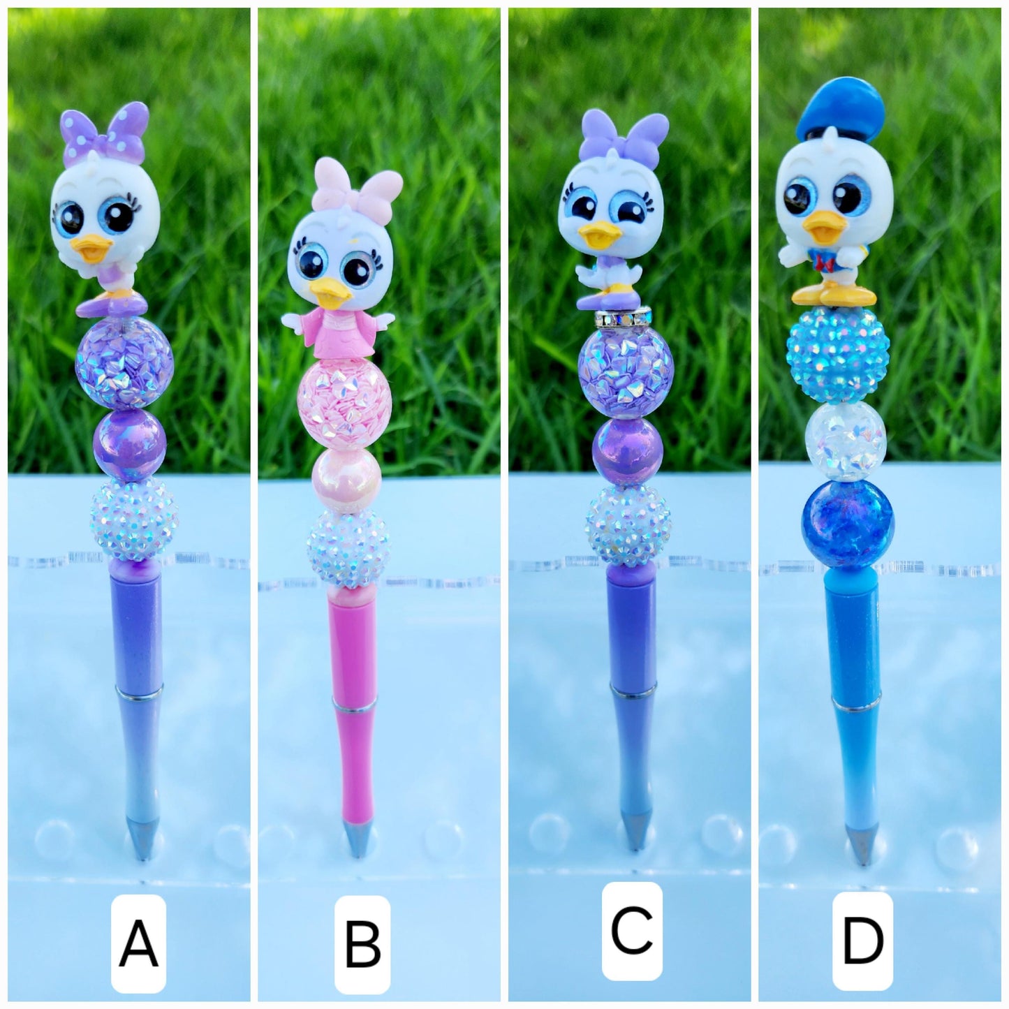 Doorable Pens, Character Pens, Beaded Pens, Gifts, Daisy, Donald Duck