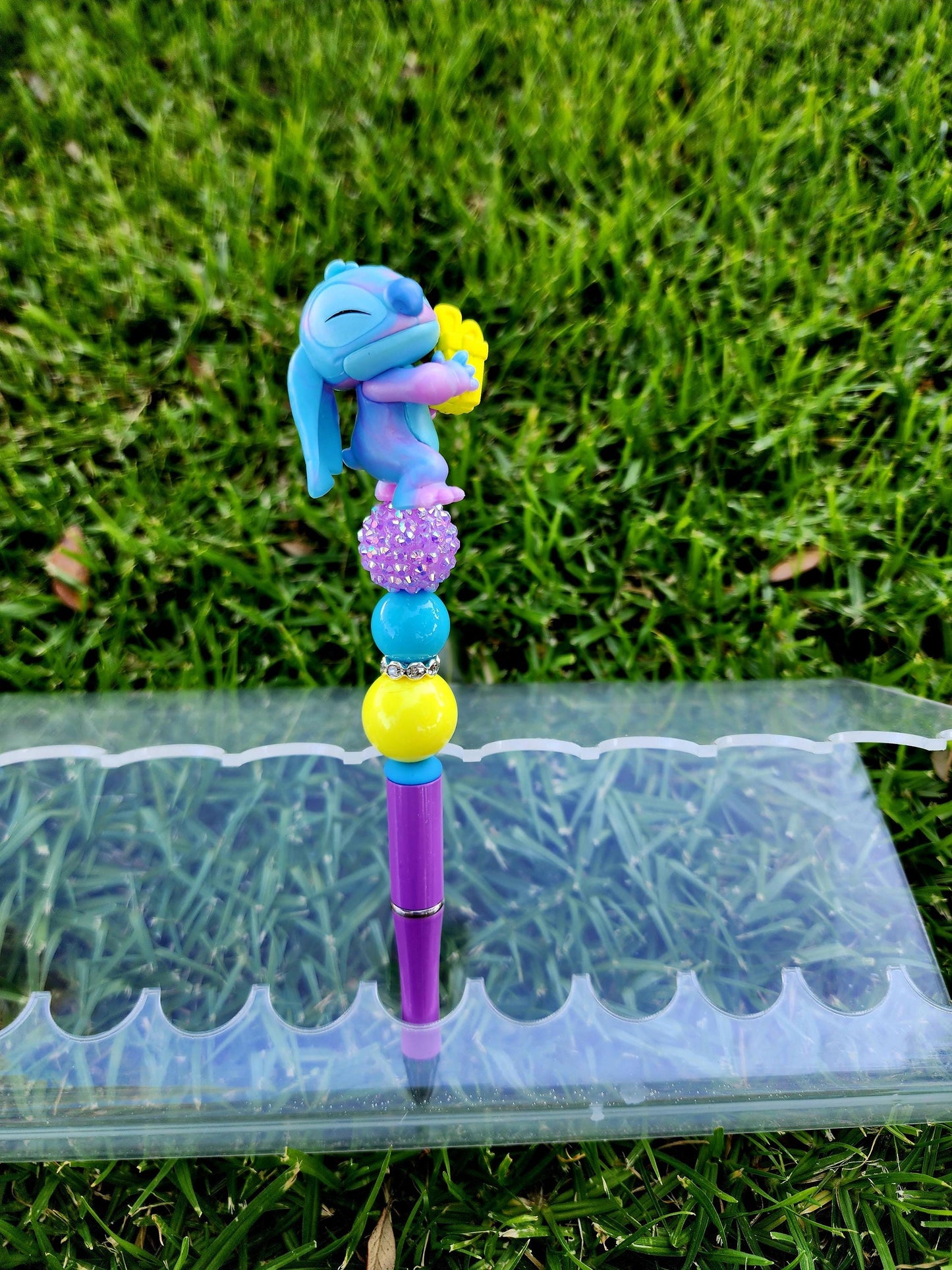 Doorable Pens, Character Pens, Beaded Pens, Gifts, (Stitch ombre collection)