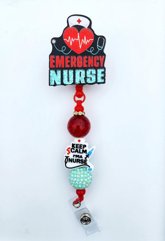 Character Beaded Badge Reel, Retractable ID, Medical Healthcare Nurse Badge teacher clip pin holder, Gifts