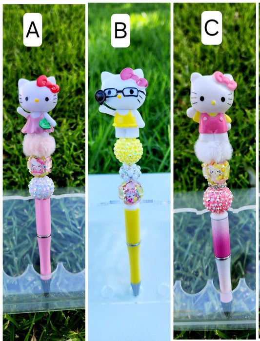 Doorable Pens, Character Pens, Beaded Pens, Gifts, Hello Kitty