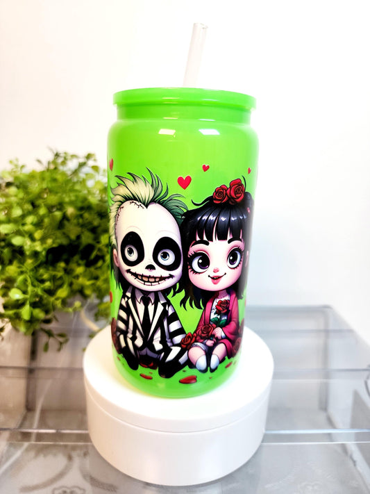 Beetle Juice Cup/Tumbler/Can, (16 oz.) Comes with lid and straw