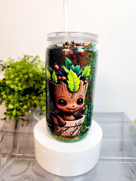 Groot Acrylic Cup/Tumbler/Can, (16 oz.) Comes with lid and straw