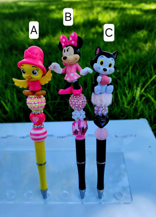 Doorable Pens, Character Pens, Beaded Pens, Gifts, Disney, Minnie Mouse