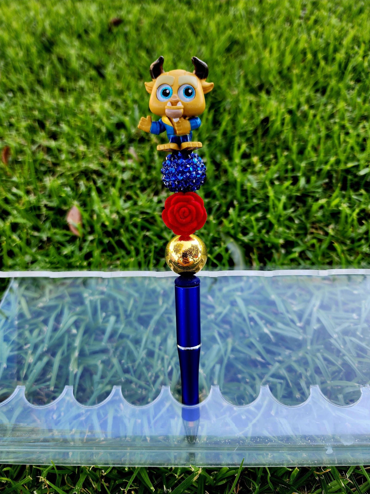 Doorable Pens, Character Pens, Beaded Pens, Gifts, Beauty and the Beast, Belle