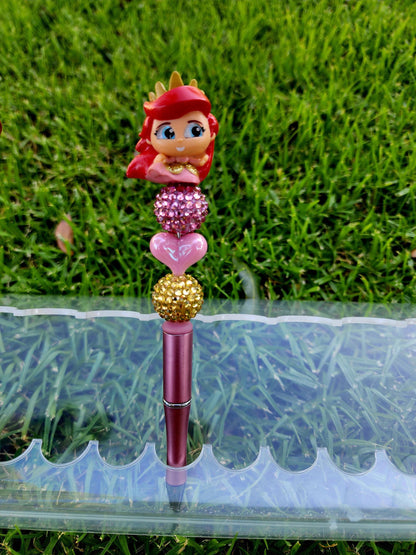 Doorable Pens, Character Pens, Beaded Pens, Gifts, Princess, Cinderella, The little Mermaid, Ariel, Ursula