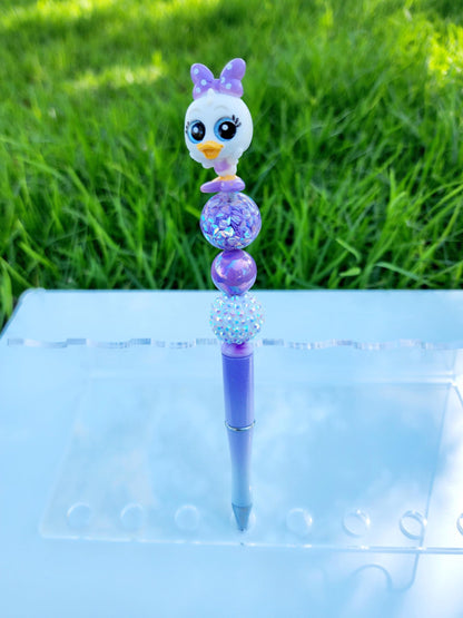 Doorable Pens, Character Pens, Beaded Pens, Gifts, Daisy, Donald Duck