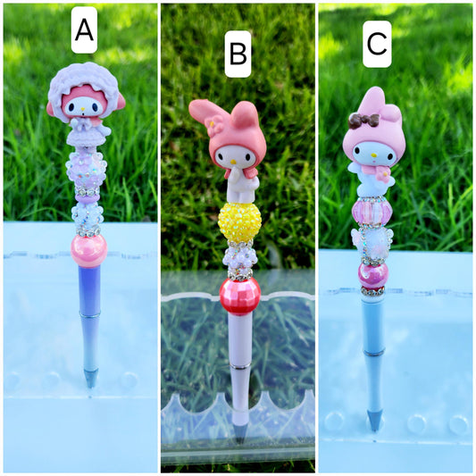 Doorable Pens, Character Pens, Beaded Pens, Gifts, (Kitty, Melody)