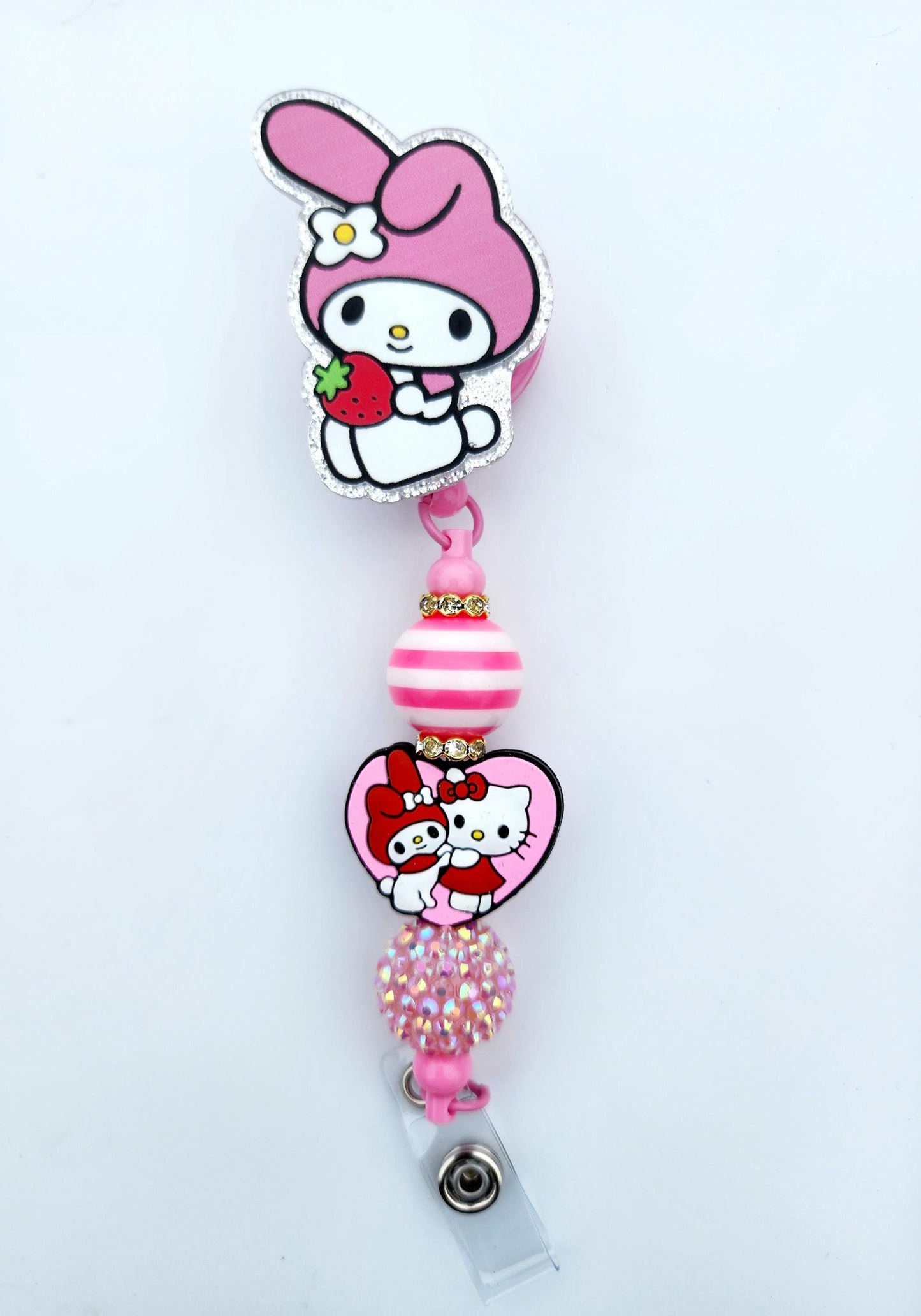 Melody Character Beaded Badge Reel, Retractable ID, Medical Healthcare Nurse Badge teacher clip pin holder, Gifts