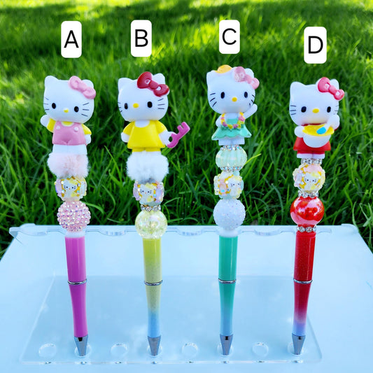 Doorable Pens, Character Pens, Beaded Pens, Gifts, Kitty