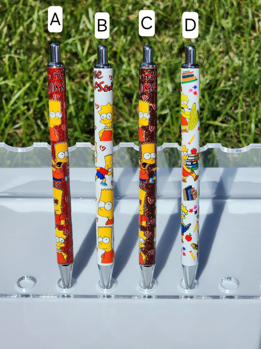 UV DTF Character Pens, Gifts, The Simpsons, Bart, Lisa