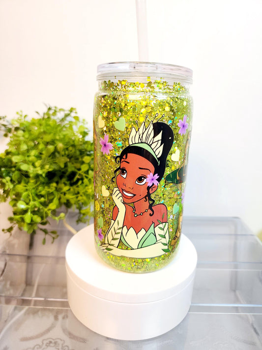 The Princess and the frog Tiana Disney Acrylic Cup/Tumbler/Can, (16 oz.) Comes with lid and straw
