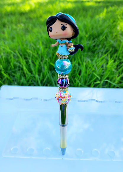 Doorable Pens, Character Pens, Beaded Pens, Gifts, Princess, Cinderella, Rapunzel, Jasmine, Ariel, Tiana, Belle, Disney Funko Pop Minis