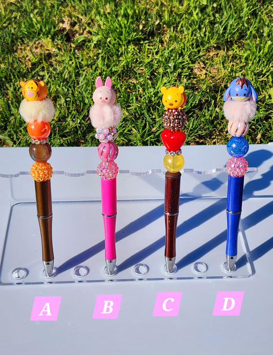 Mini tsum tsum pens, Doorable Pens, Character Pens, Beaded Pens, Gifts, pooh bear