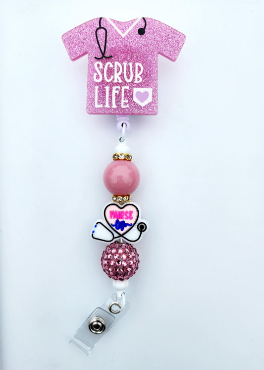 Scrubs Character Beaded Badge Reel, Retractable ID, Medical Healthcare Nurse Badge teacher clip pin holder, Gifts