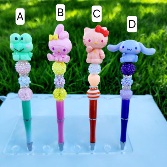Doorable Pens, Character Pens, Beaded Pens, Gifts, (Kitty Chalk Collection Series)