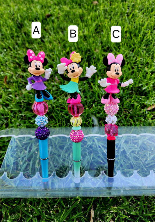 Doorable Pens, Character Pens, Beaded Pens, Gifts, Disney, Minnie Mouse