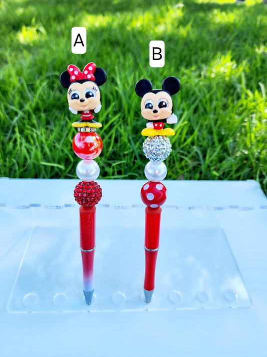 Doorable Pens, Character Pens, Beaded Pens, Gifts, Disney, Minnie Mouse
