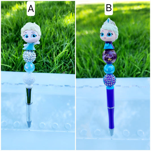 Doorable Pens, Character Pens, Beaded Pens, Gifts, Frozen, Elsa