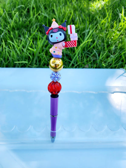 Doorable Pens, Character Pens, Beaded Pens, Gifts, (Kitty, Kuromi, Cinnamoroll, Melody, Pompom)