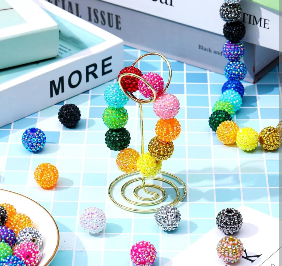 Chunky Rhinestone Acrylic Bubblegum, gum balls, Beads size 20mm Beads, DIY Beaded Pen, Keychain beads (25 pieces, Random mixed colors)
