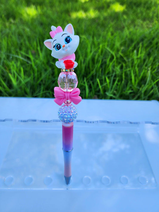 Doorable Pens, Character Pens, Beaded Pens, Gifts, Marie Cat