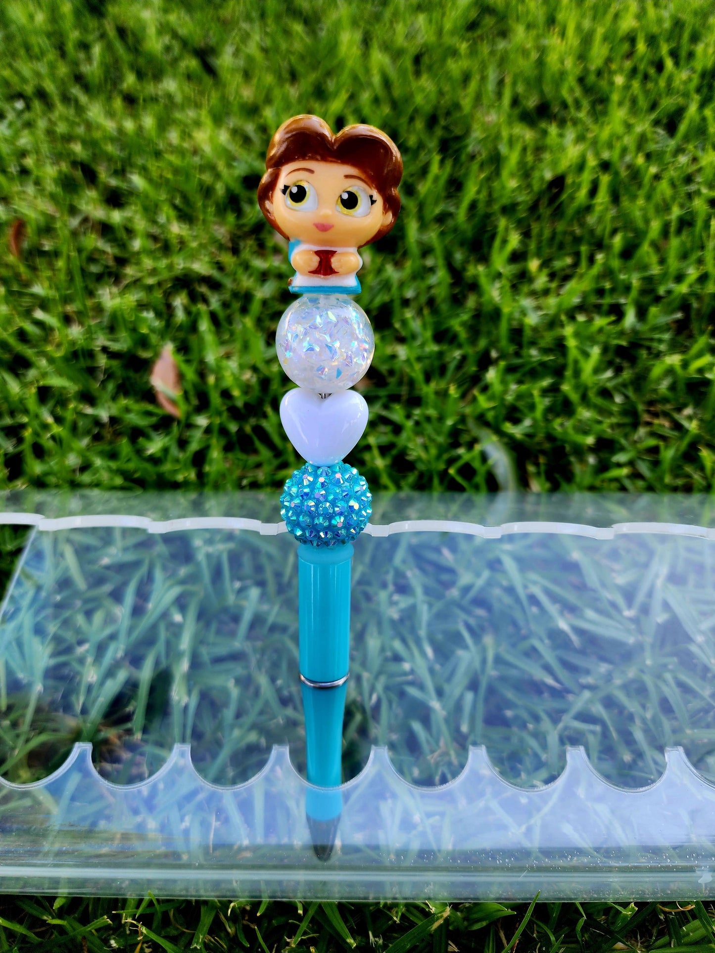 Doorable Pens, Character Pens, Beaded Pens, Gifts, Beauty and the Beast, Belle
