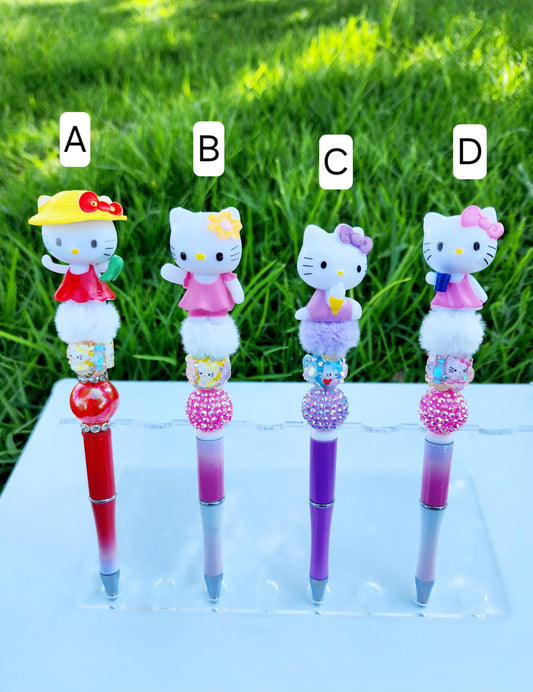 Doorable Pens, Character Pens, Beaded Pens, Gifts, Kitty