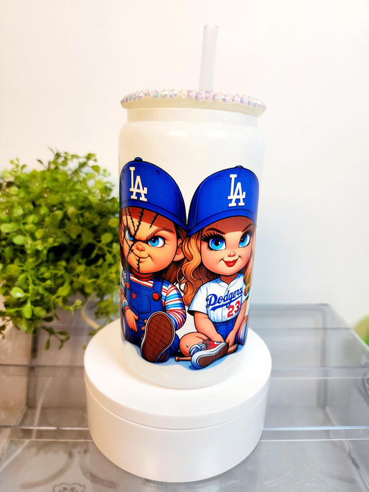 Chucky Tiffany Cup/Tumbler/Can, (16 oz.) Comes with rhinestone lid and straw