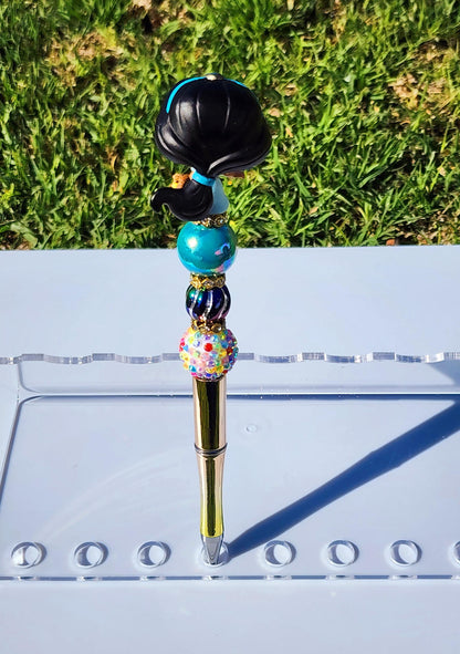 Doorable Pens, Character Pens, Beaded Pens, Gifts, Princess, jasmine aladdin