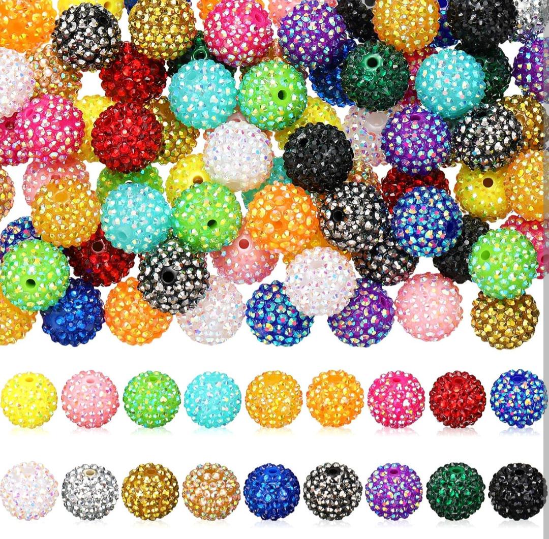 Chunky Rhinestone Acrylic Bubblegum, gum balls, Beads size 20mm Beads, DIY Beaded Pen, Keychain beads (25 pieces, Random mixed colors)