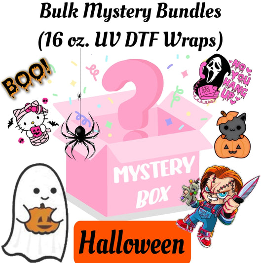 Bulk Mystery Bundles (16 oz. UV DTF Cup Wraps) Random Halloween Wraps