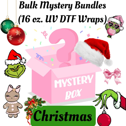 Bulk Mystery Bundles (16 oz. UV DTF Cup Wraps) Random Christmas Wraps