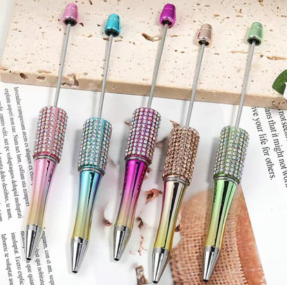 Rhinestone, DIY beadable ballpoint pens (Random mixed colors, 25 pieces)