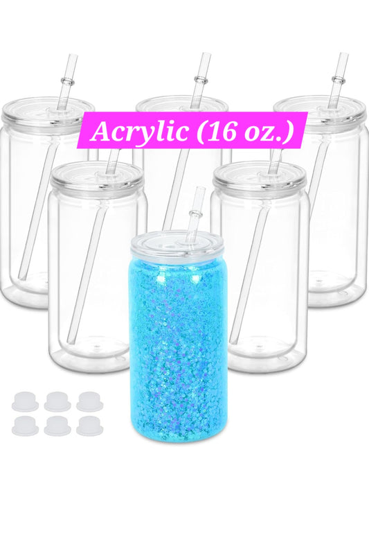 (16 oz.) Acrylic Snow Globe Cup