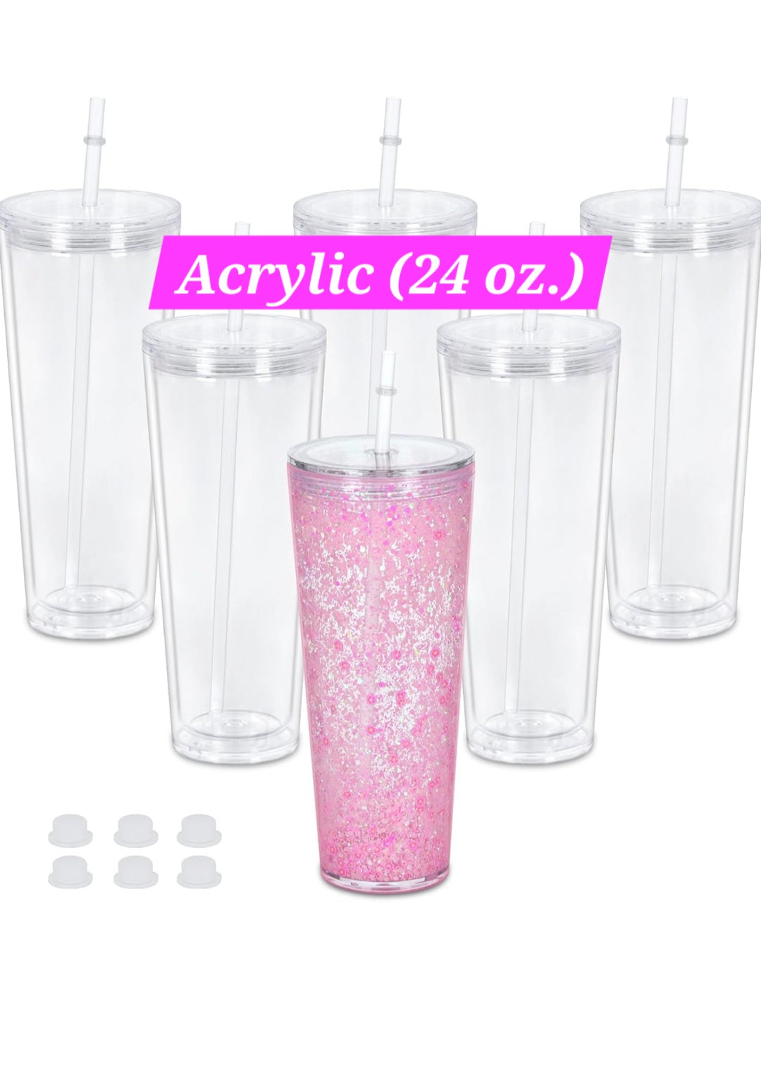 (24 oz.) Acrylic Snow Globe Tumbler