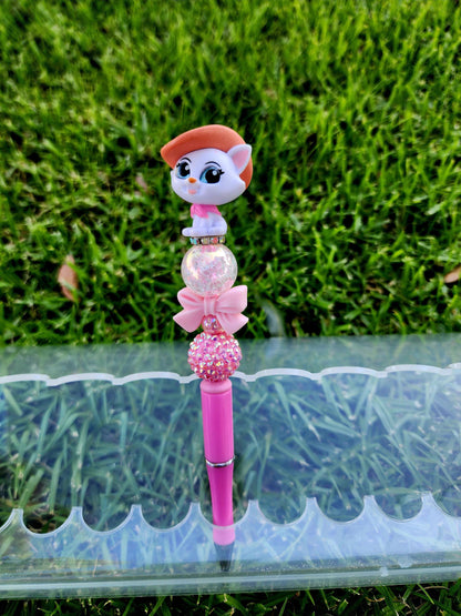 Doorable Pens, Character Pens, Beaded Pens, Gifts, Marie Cat