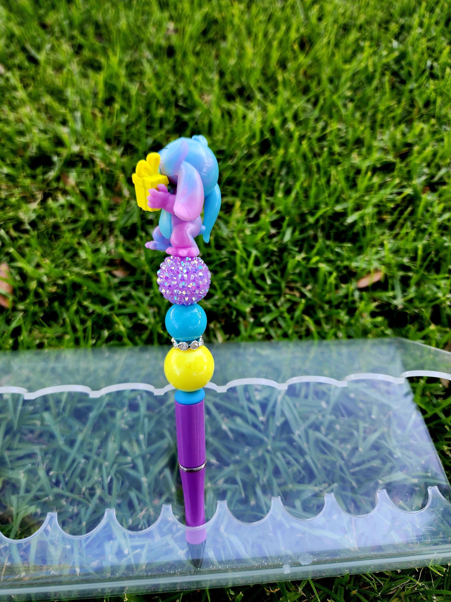 Doorable Pens, Character Pens, Beaded Pens, Gifts, (Stitch ombre collection)