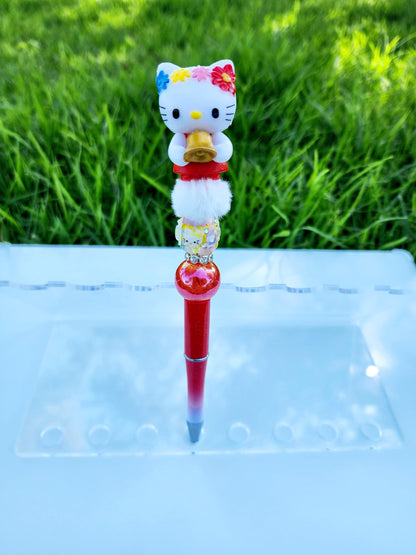 Doorable Pens, Character Pens, Beaded Pens, Gifts, Kitty