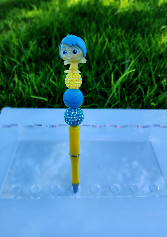 Doorable Pens, Character Pens, Beaded Pens, Gifts, Inside Out, Joy