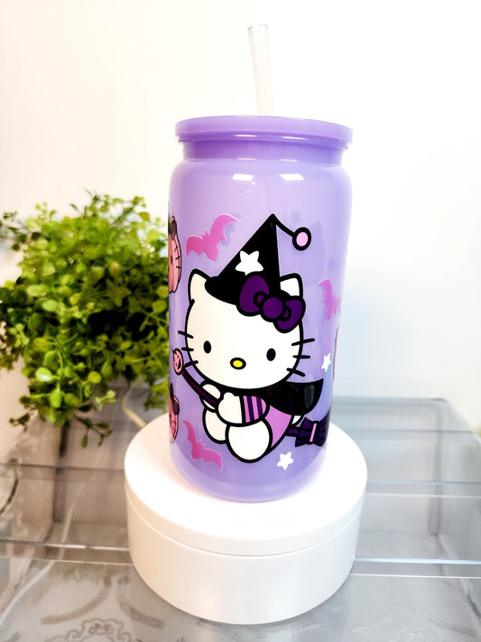 Kitty Cup/Tumbler/Can, (16 oz.) Comes with lid and straw